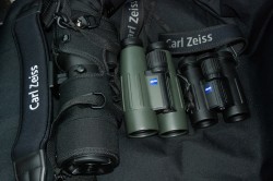 Zeiss scope (65mm) and binoculars (10x42 & 8x32 Victory FLs)