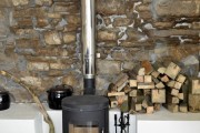 Wood burning stove.